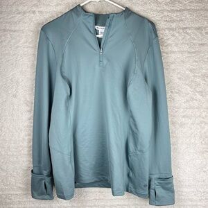 ATHLETA Girl Power Up Half Zip Top Pullover XL Sodalite Blue